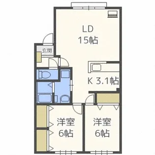ポールスター発寒【1階】の間取り