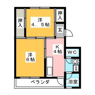 ビレッジハウス笠神 1号棟【5階】の間取り