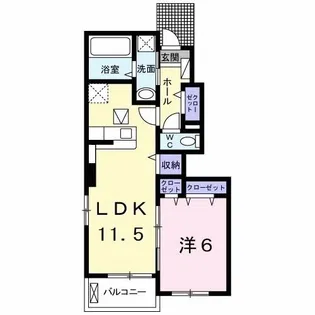 アナザースカイ・昼間 A【1階】の間取り