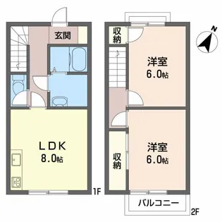 シダー’Sガーデン B【2階】の間取り
