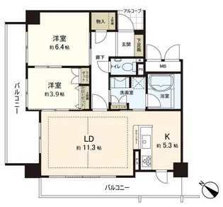 ひろしまガーデンガーデンサウスタワー【8階】の間取り