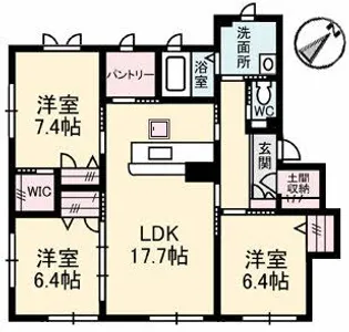 シャーメゾンアミスターIV【2階】の間取り