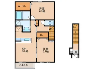プリティ-ガ-デン【2階】の間取り