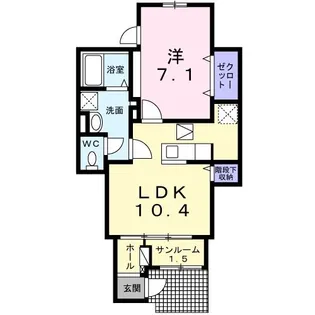 メゾンプラシード V【1階】の間取り
