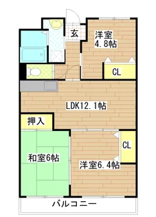 ヴィユステージ森【1階】の間取り