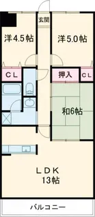 キャッスル桜ヶ丘【4階】の間取り