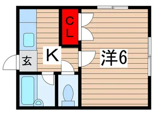 天台ハイリビング六番館【2階】の間取り
