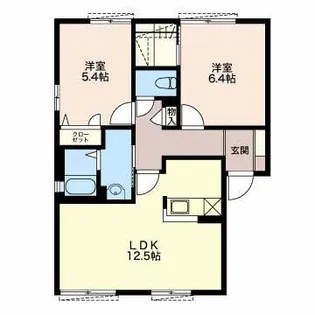 クレール石川【1階】の間取り