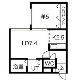 アルページュ平岸【1階】の間取り