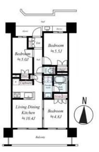 ウィルローズ梅島クオーレ【7階】の間取り
