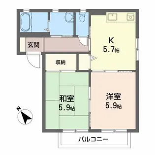 ルナコート【1階】の間取り