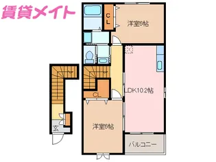 オーデンハオス A棟【2階】の間取り