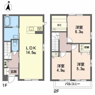 シャーメゾン向日葵 A棟の間取り