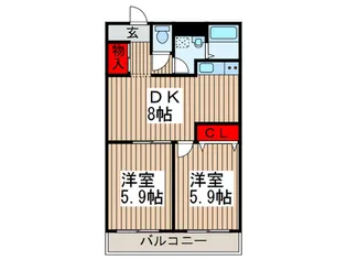 クレスト【1階】の間取り