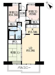 UR八王子パークヒル宇津木台【5階】の間取り