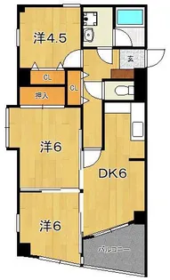 ベルデュール蛍田【2階】の間取り
