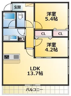 STEADY中桜塚【2階】の間取り