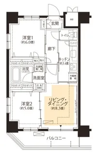 フロール横浜三ツ沢3番館【1階】の間取り