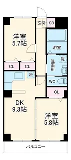 クレセール松岡2【3階】の間取り