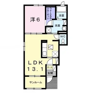 シーガルポートI【1階】の間取り