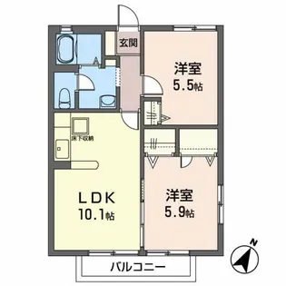ディアス・パシアンA【1階】の間取り