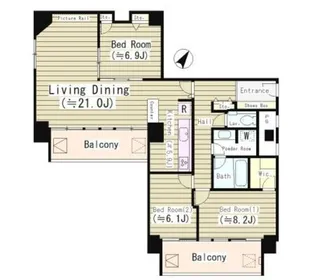 リバー&タワー【17階】の間取り