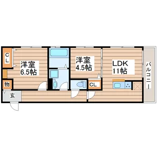 オハナなないろの里【2階】の間取り