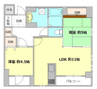 エスポワール【6階】の間取り
