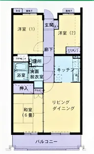 マロニエハイツ陽北A棟【5階】の間取り