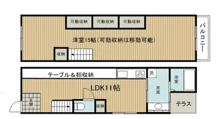 流町2丁目テラスハウス【1階】の間取り