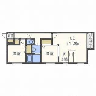 サクラディア苗穂【4階】の間取り