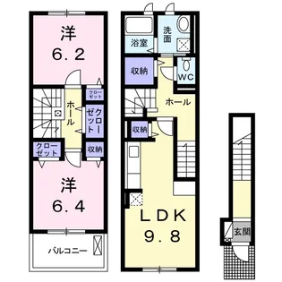 ラ・ポルト la Porte【2階】の間取り