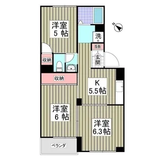 ペアパレス【3階】の間取り