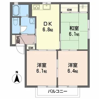 アメニティ朝倉 A棟【1階】の間取り