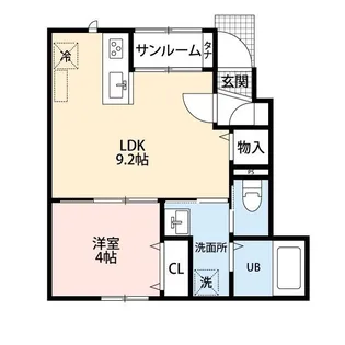 Rooms大島B【1階】の間取り