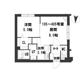 グランメールTS新道東【1階】の間取り