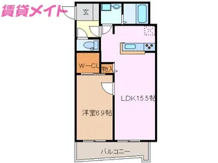 シティーリバーフォレスト【1階】の間取り