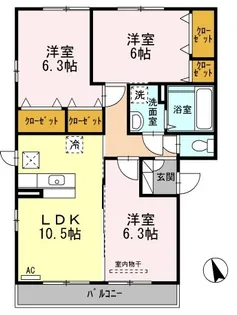 Villa Primavera I棟【2階】の間取り