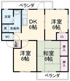 シティハイムクラリスC【2階】の間取り