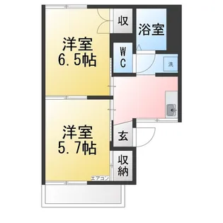 スカイメゾンなるせ【2階】の間取り