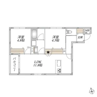 (仮称)足立区梅田メゾン【2階】の間取り