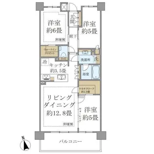 グランリビオ浜田山【3階】の間取り
