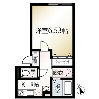 MQuarto一之江【1階】の間取り
