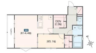 MELDIA是政【3階】の間取り