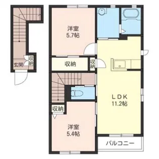 サンロワールA【2階】の間取り