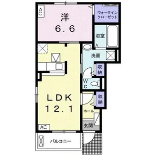 シャトーアンジュII【1階】の間取り