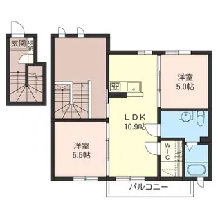 シャーメゾン新里【2階】の間取り
