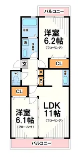 コンフォート世田谷【1階】の間取り