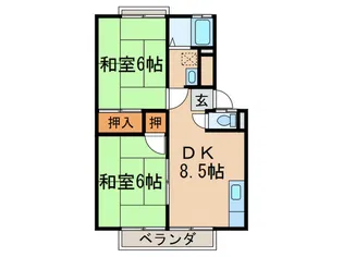 ハイツきたがわB棟【1階】の間取り