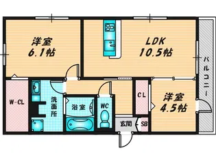 はぁ と六万寺【1階】の間取り